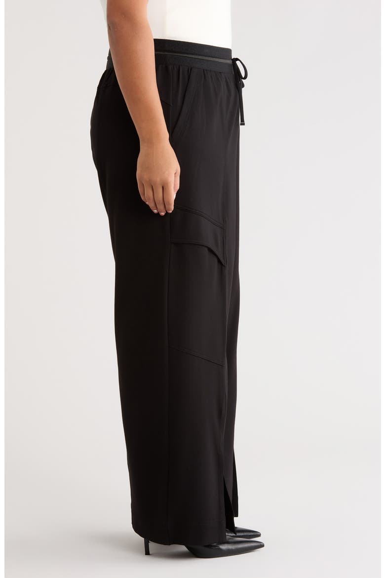 Glider Skyrise Pull-On Wide Leg Pants, Alternate, color, BLACK