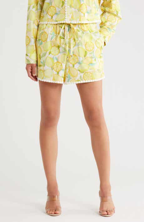 Avec Les Filles Lemon Pull-On Shorts