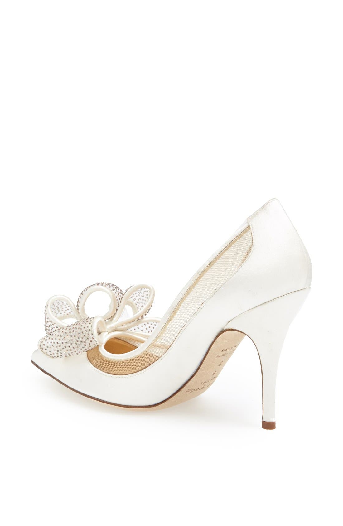 'lovely' pointy toe pump, Alternate, color, IVORY SATIN