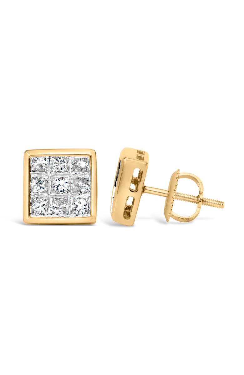 Haus of Brilliance 14K Yellow Gold 1.0 Cttw Princess Cut Diamond Composite Stud Earrings, Alternate, color, Yellow