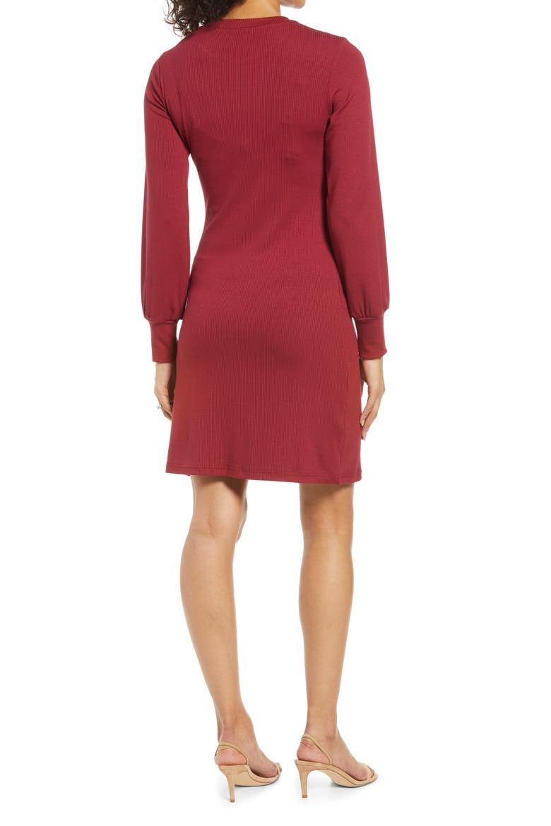Sochi Long Sleeve Maternity Dress, Alternate, color, BURGUNDY