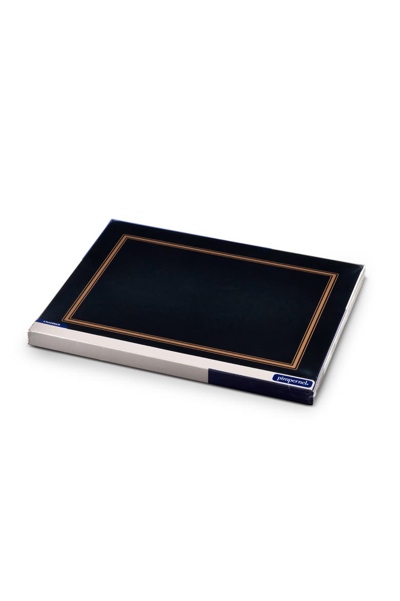 Classic Cork-Backed Placemats, Set of 4, Alternate, color, Black