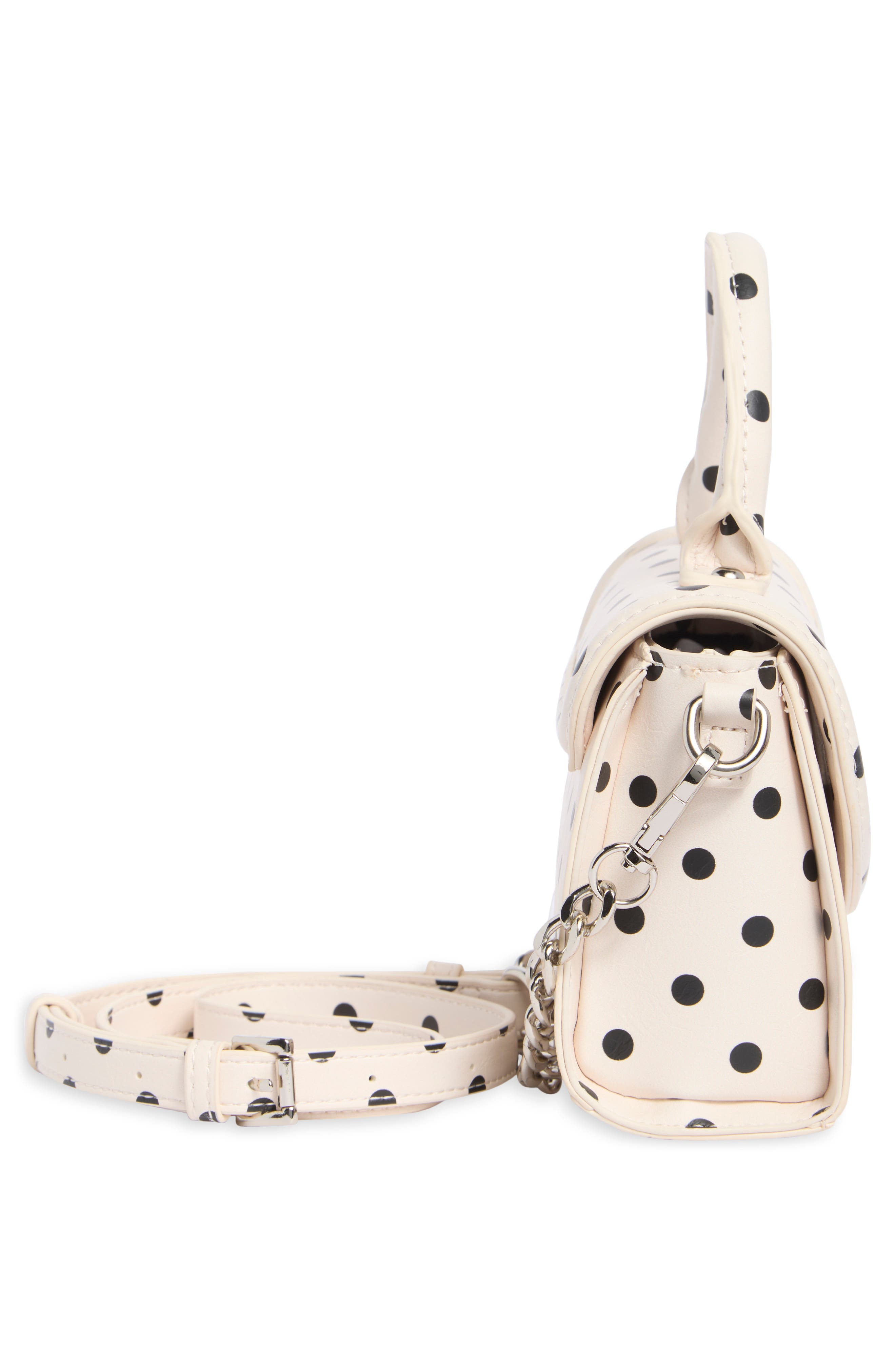 Madden Girl Top Handle Polka Dot Satchel, Alternate, color, Cream Polka Dot