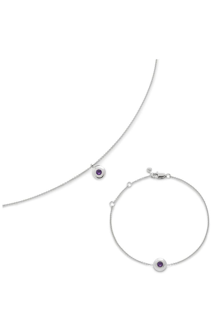 February Birthstone Chain Bracelet, Alternate, color, STERLING SILVER / AMETHYST