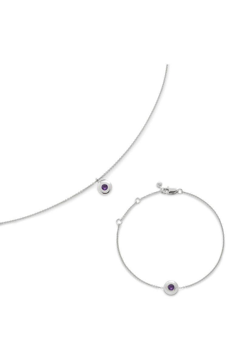 Monica Vinader February Birthstone Chain Bracelet, Alternate, color, Sterling Silver / Amethyst