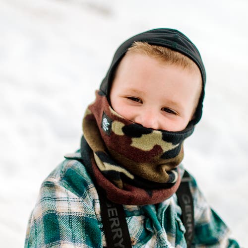Turtle Fur Kids Playful Prints Fleece Shellaclava Balaclava In Red