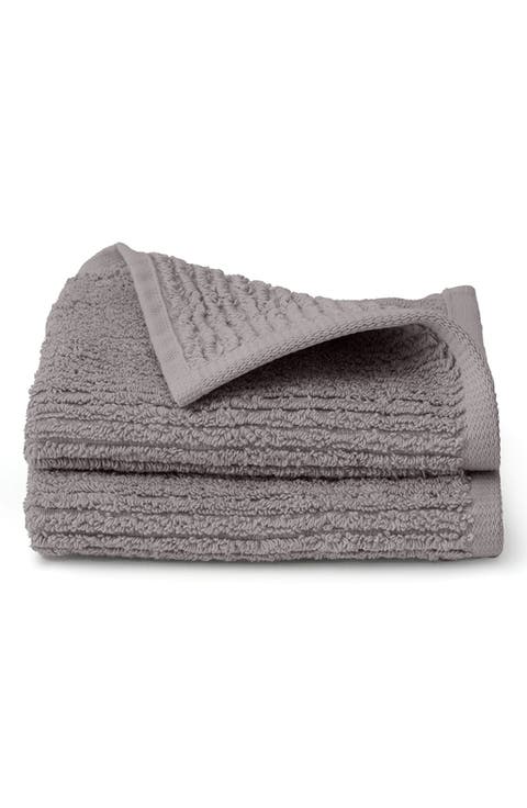 Set of 2 Ribbed Organic Cotton Washcloths