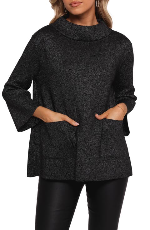 Tassie Shimmer Mock Neck Sweater