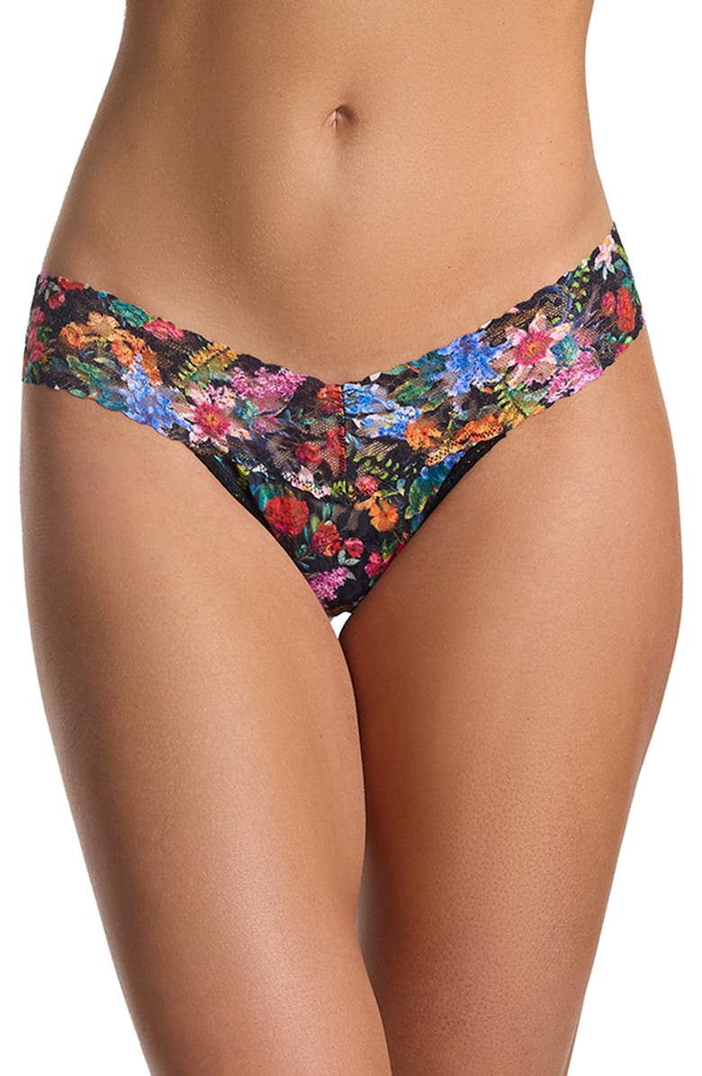 Hanky Panky Print Low Rise Thong, Main, color, Hypnotic Black