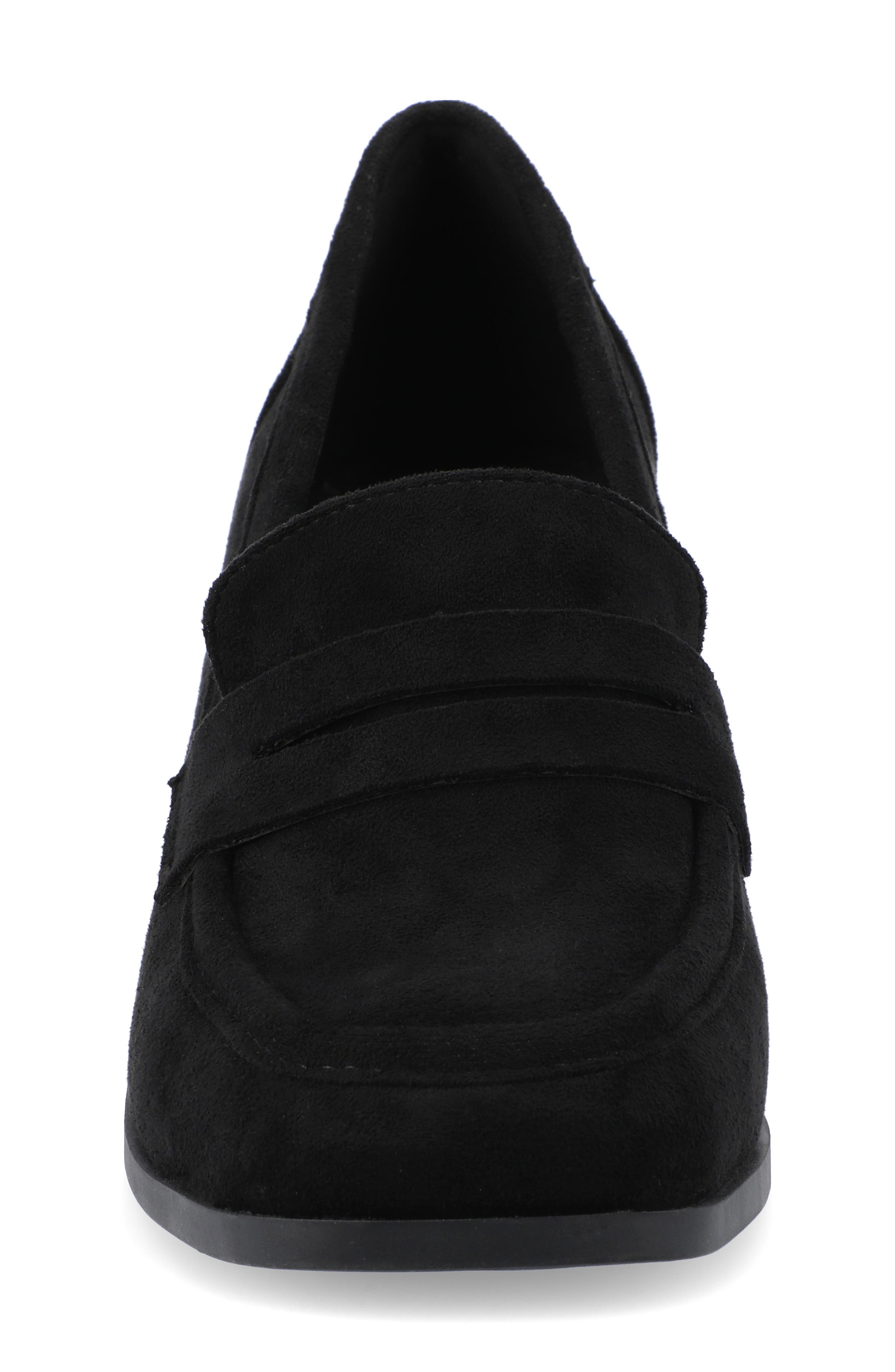 Journee Collection Malleah Loafer Pump, Alternate, color, Black Suede