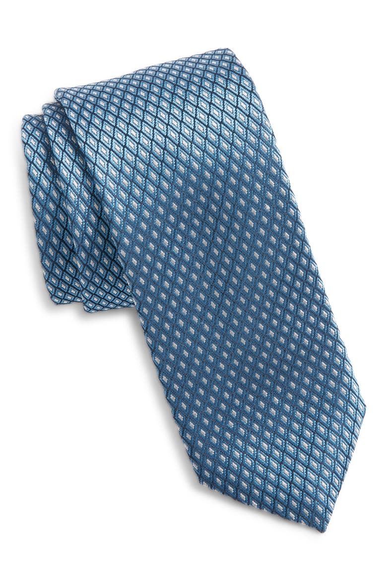 Jacquard Silk Tie, Main, color, LIGHT PAST/ BLUE