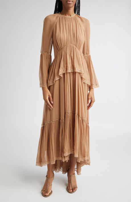 Zimmermann Hypnotic Peplum Long Sleeve Flutter Dress