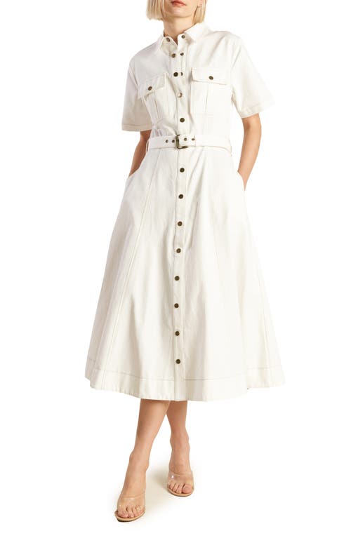 Freemarket Belted Cotton Denim Midi Shirtdress
