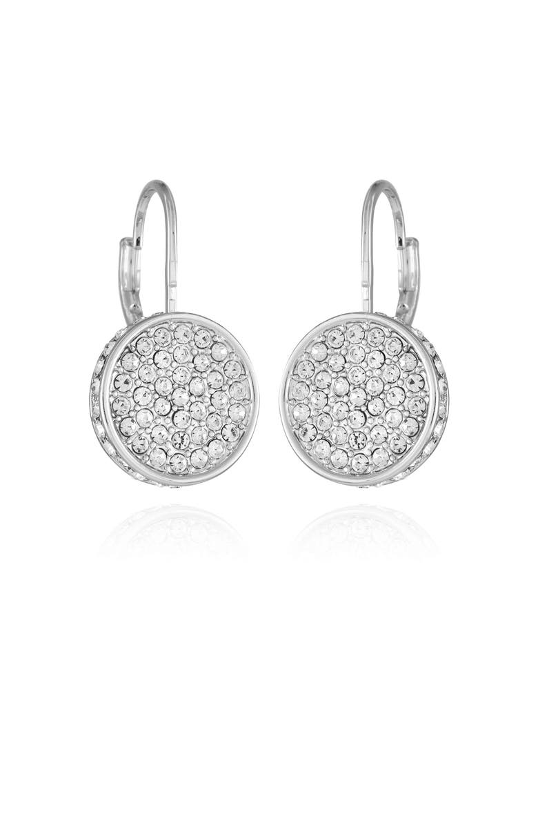 Vince Camuto Pave Drop Earrings, Main, color, Silver Tone