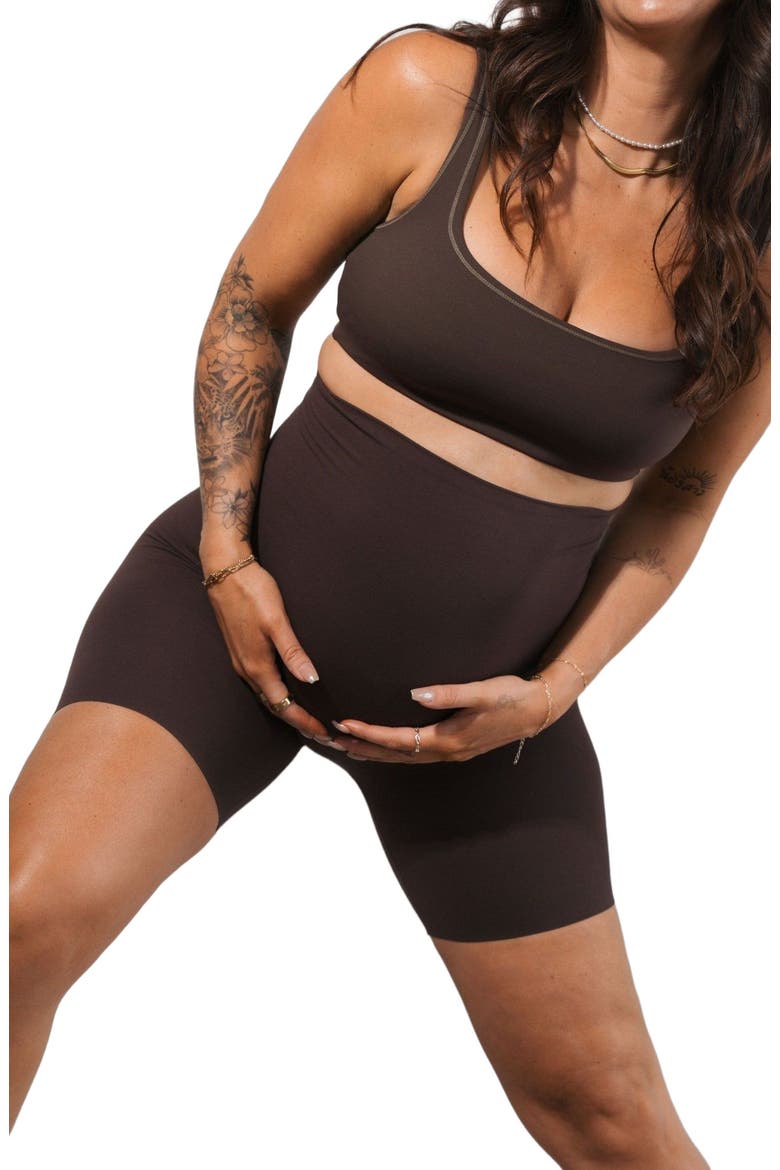 Cloud II Maternity Rider Short, Alternate, color, Espresso