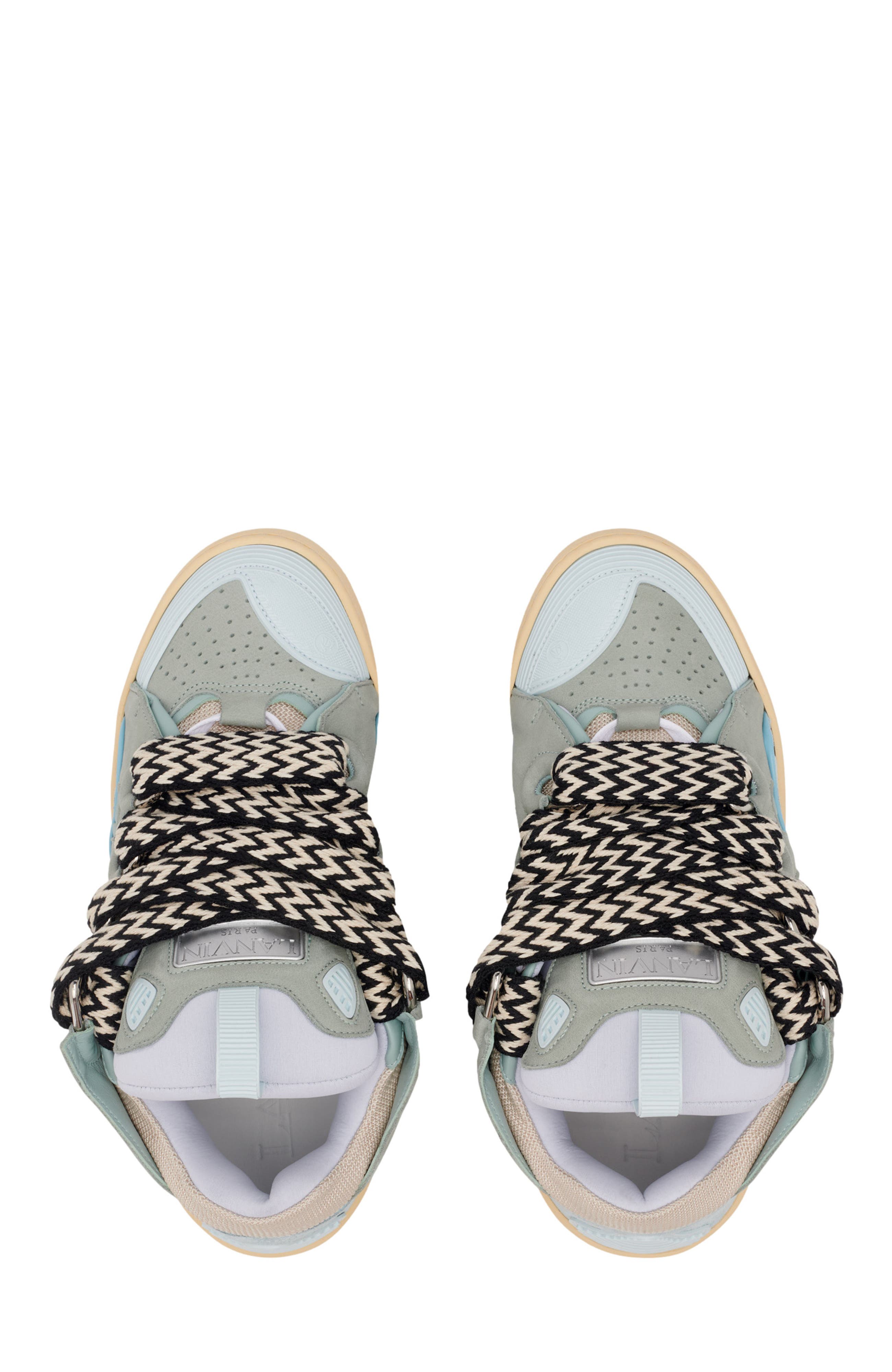 LEATHER CURB SNEAKERS, Alternate, color, PALE BLUE