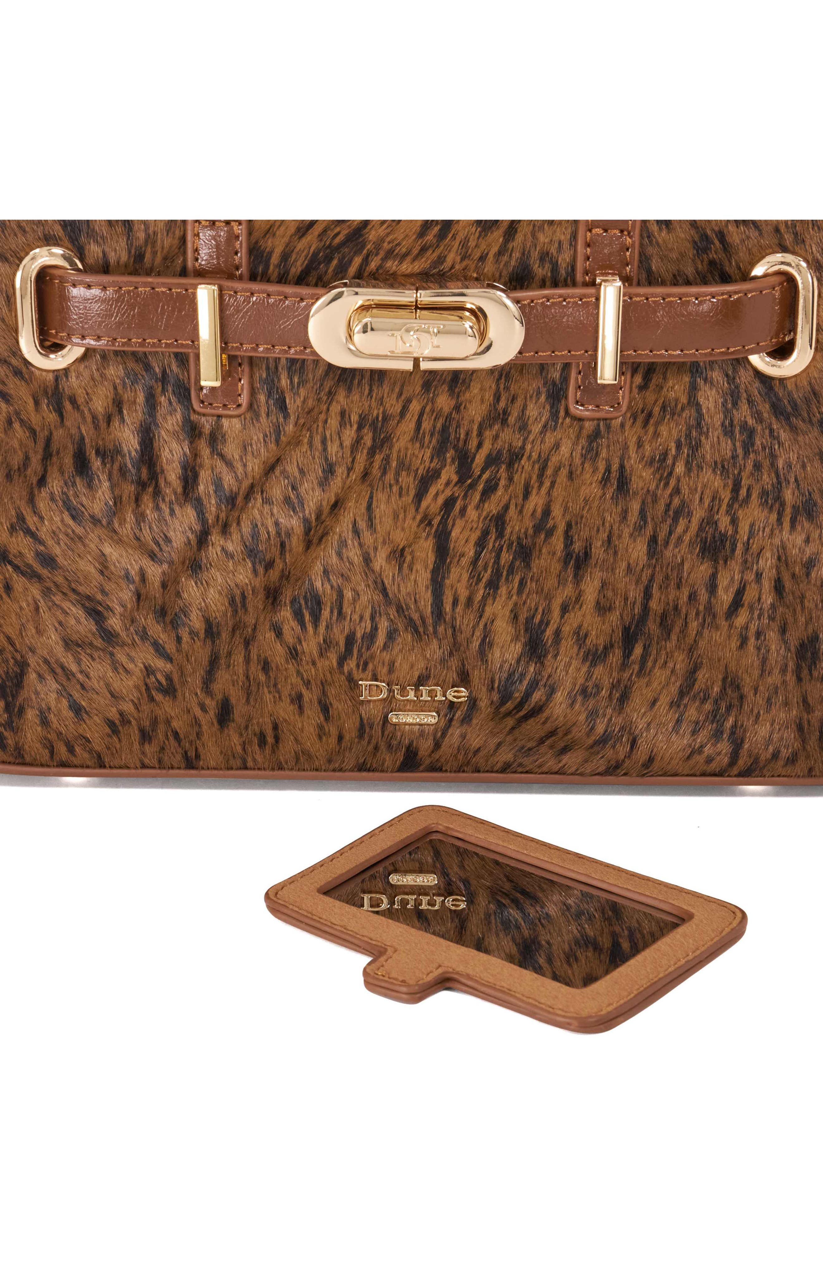 Dune London Dinkydefine Faux Fur Tote, Alternate, color, Brown