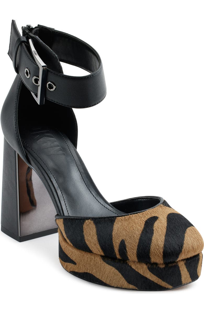 DKNY Barra Genuine Calf Hair Ankle Strap Platform Pump, Main, color,