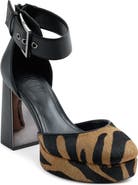 DKNY Barra Genuine Calf Hair Ankle Strap Platform Pump