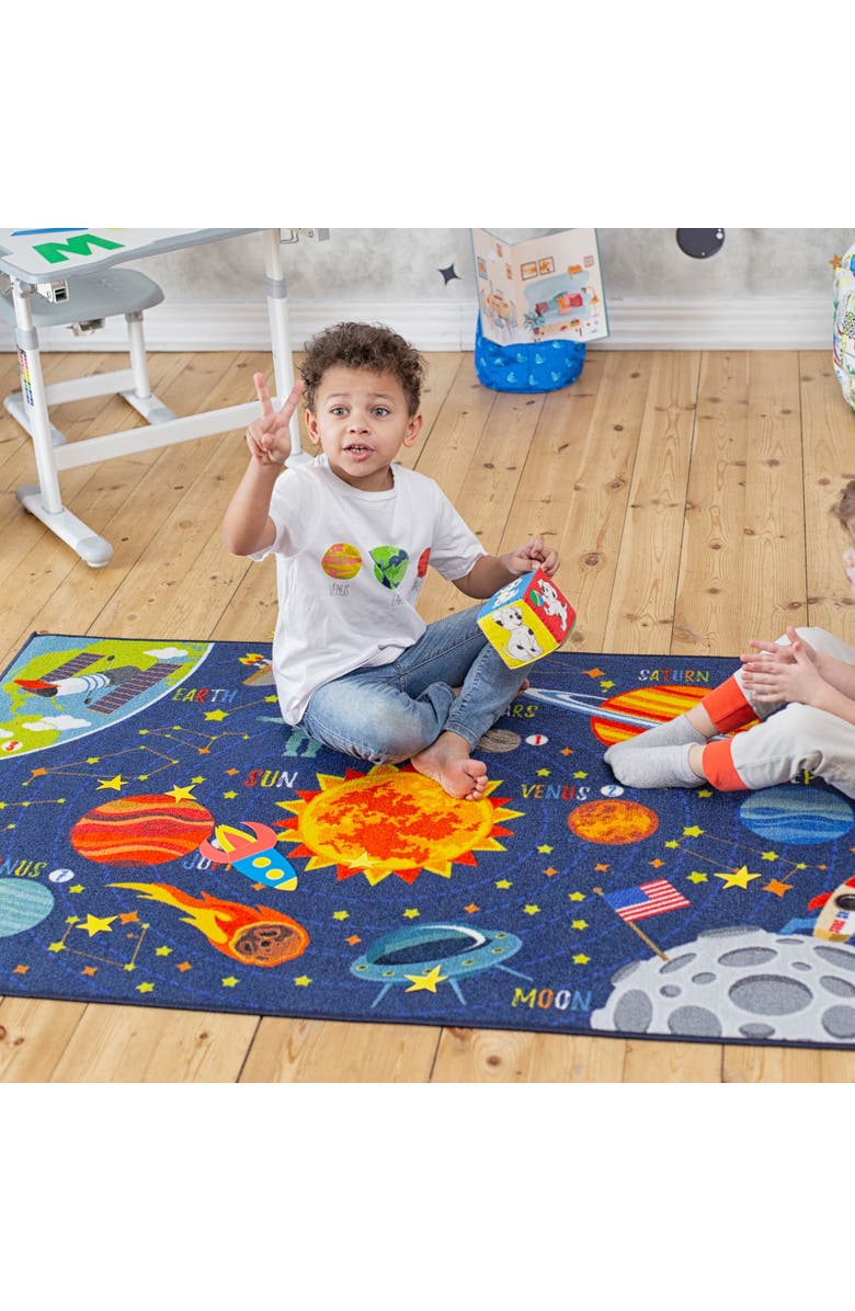 KC Cubs Educational Rug Solar System Map, 3x5' Playmat, Interactive Play, Alternate, color, Multicolored