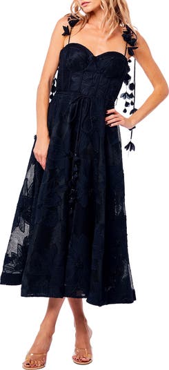 Emilia Bustier Lace Midi Cocktail Dress