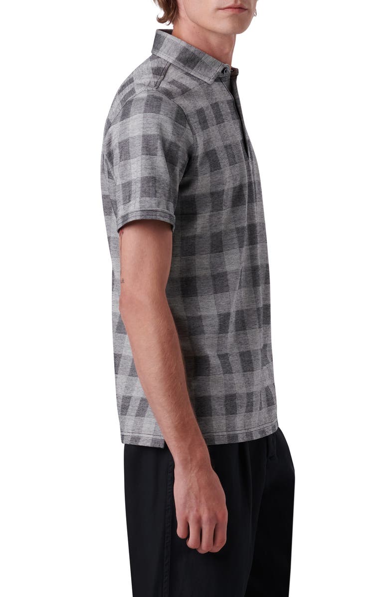 Bugatchi Plaid Short Sleeve Cotton Polo, Alternate, color, 