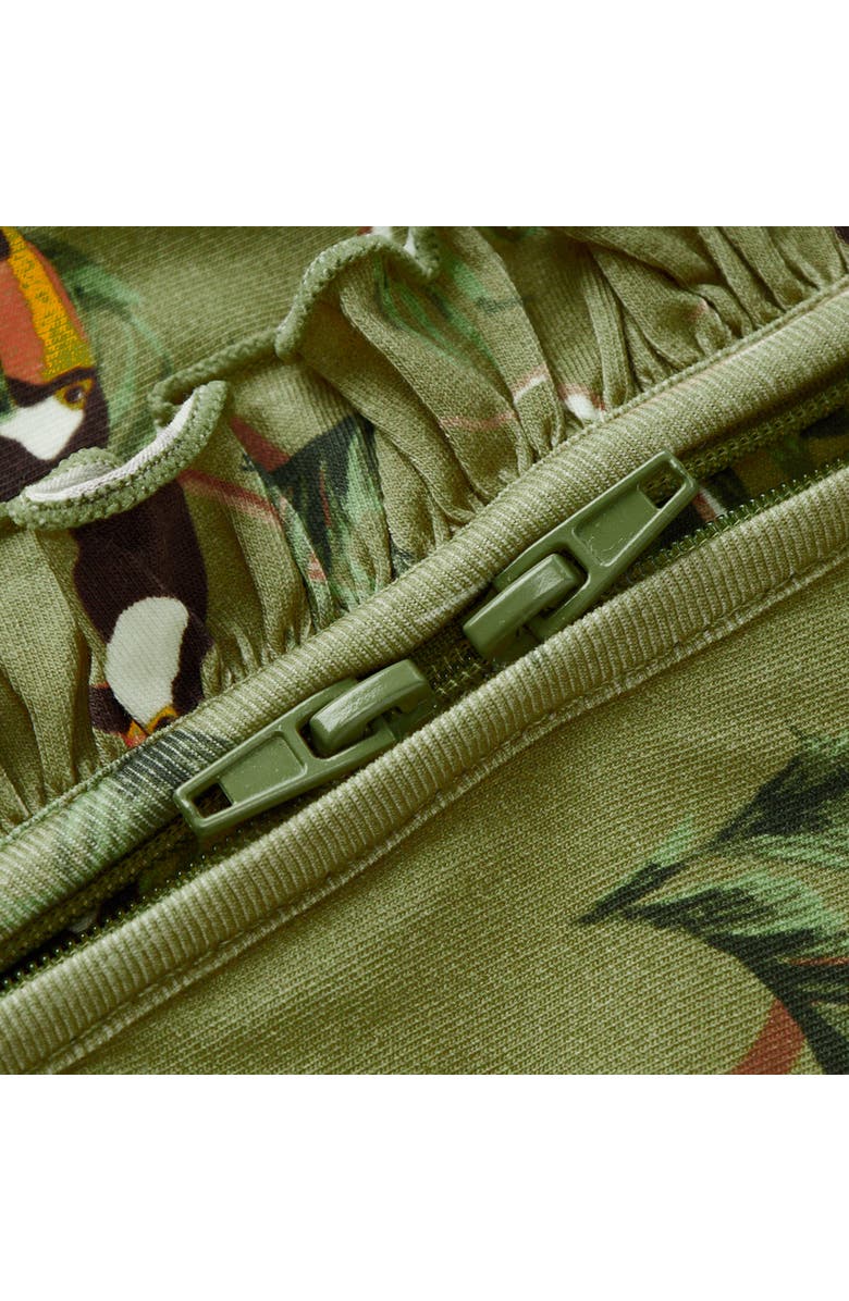 Milkbarn Cotton Stretch Ruffle Footed Romper, Alternate, color, Toucan