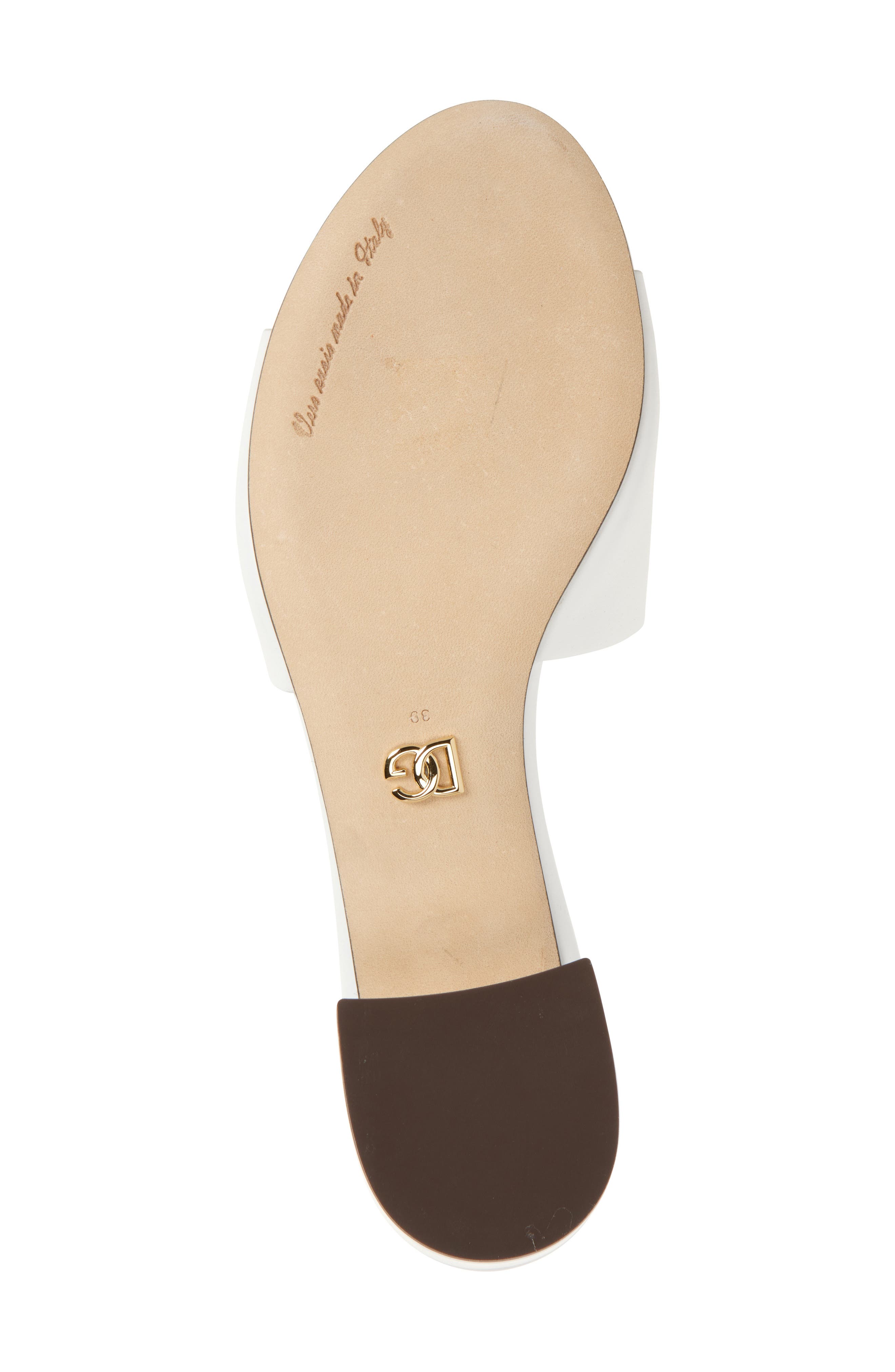 DG Interlock Slide Sandal, Alternate, color, 80001 BIANCO