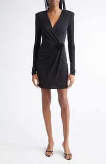 Saba Wrap Front Long Sleeve Minidress