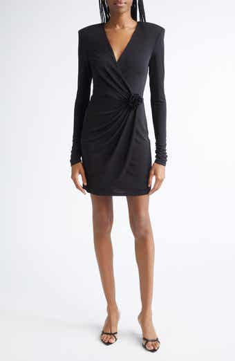 Saba Wrap Front Long Sleeve Minidress