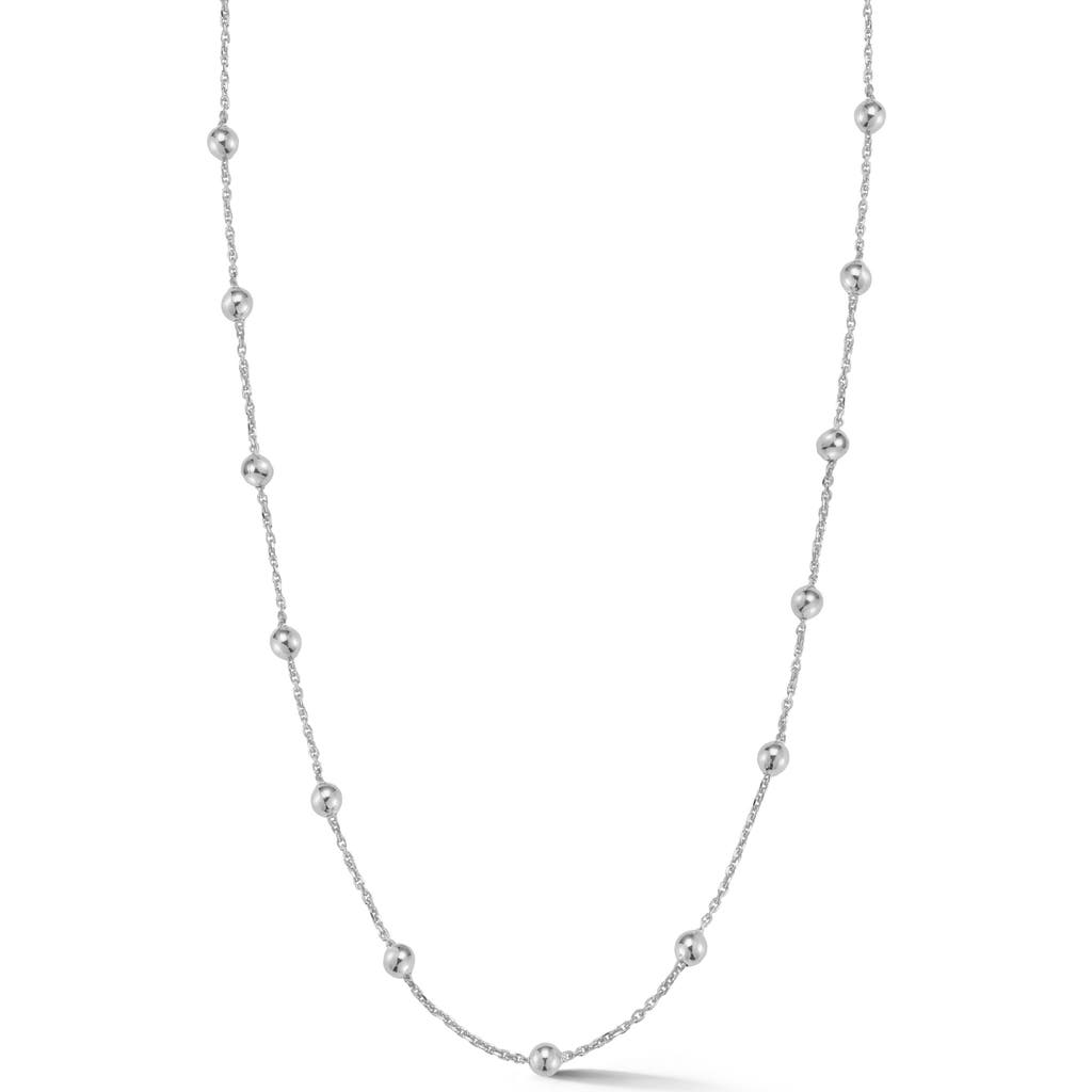Glaze Jewelry 4mm Ball Station Necklace In Silver