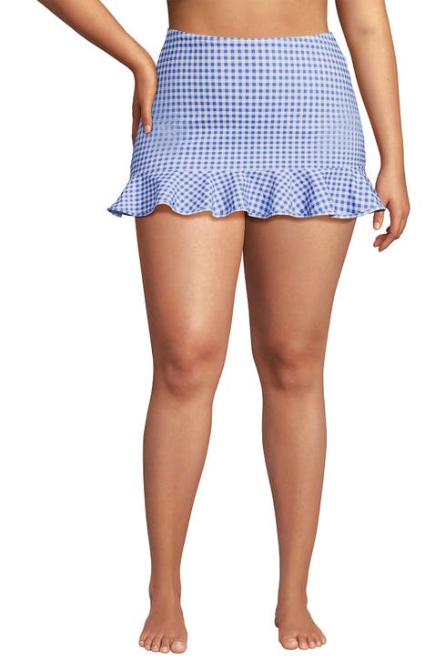 Plus Size Ruffle Hem Mini Swim Skirt