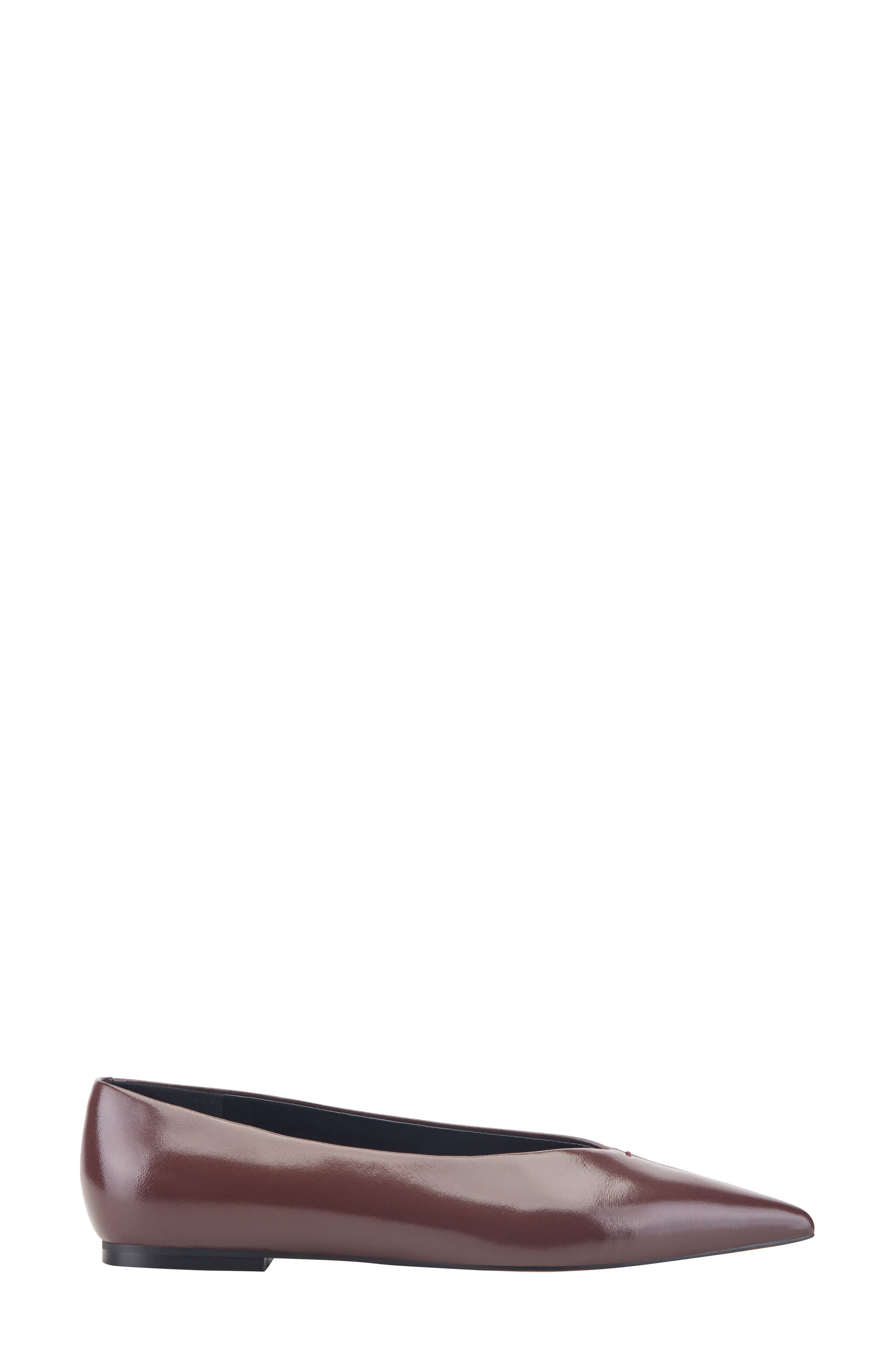 Casee Pointed Toe Flat, Alternate, color, DARK RED
