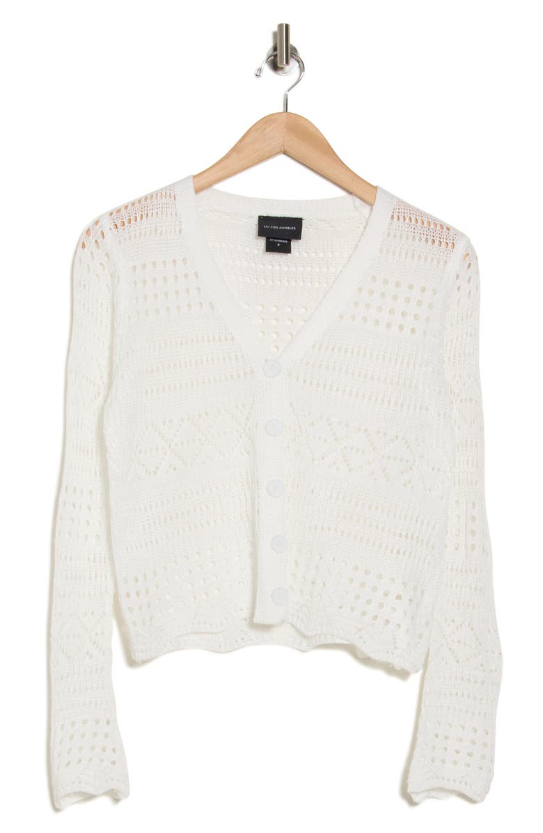 Forgotten Grace Open Stitch Cardigan, Alternate, color, White
