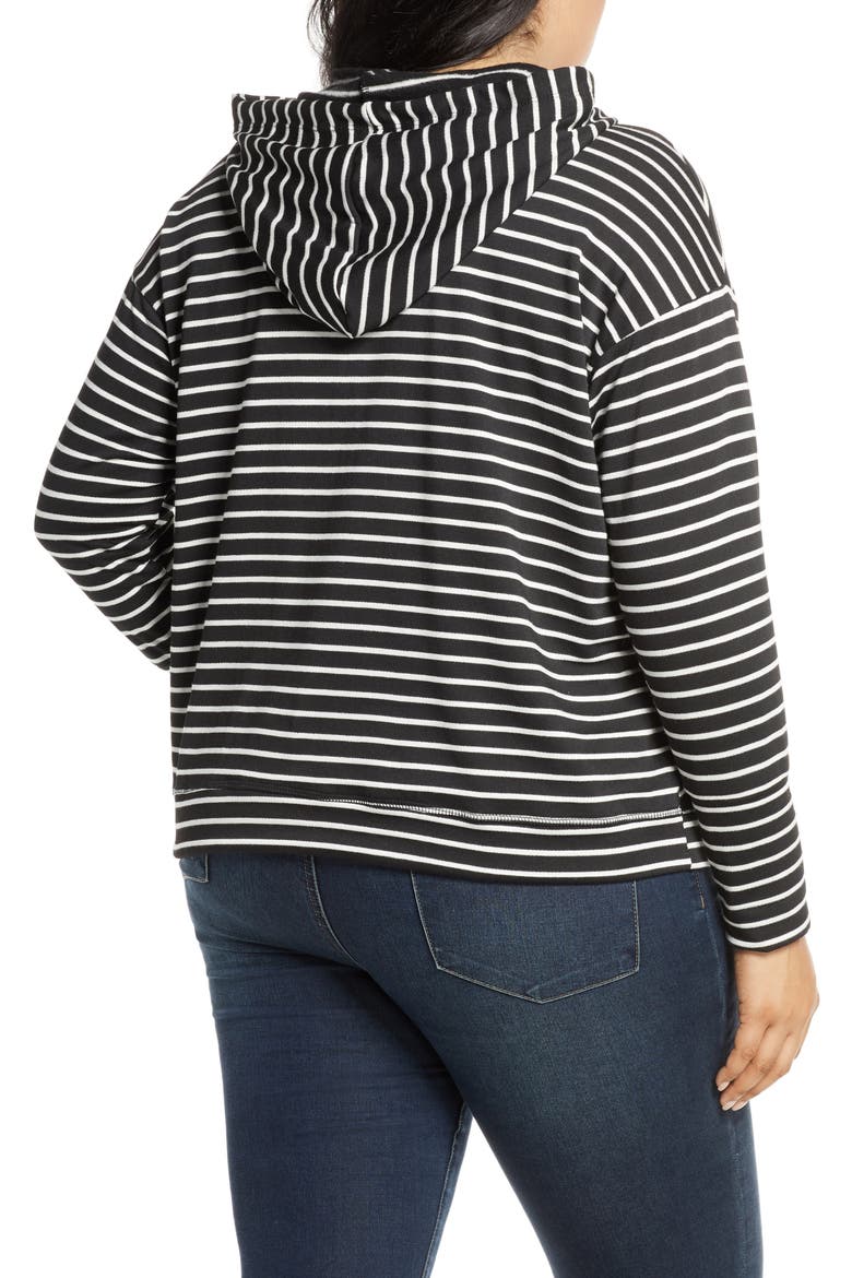 Hoodie Sweatshirt, Alternate, color, BLACK IVORY DANA STRIPE