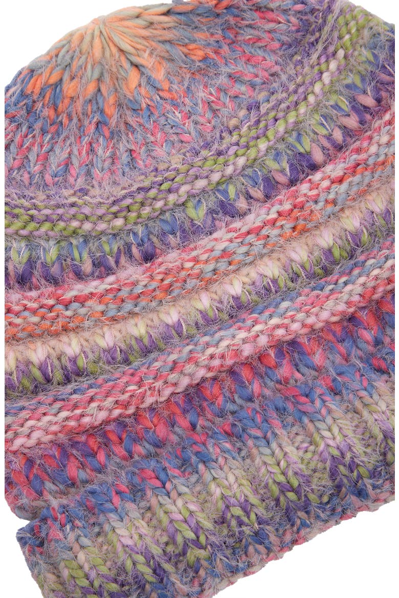 Knit Multicolor Beanie, Alternate, color, PURPLE MULTI