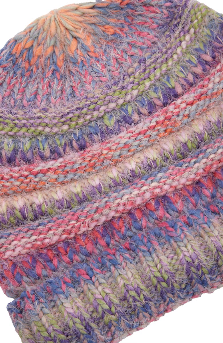SAACHI Knit Multicolor Beanie, Alternate, color, Purple Multi