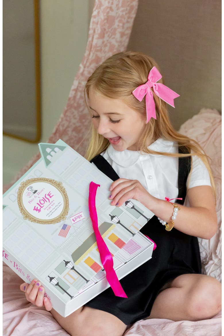 Eloise Velvet Hair Bow Barrette Set, Alternate, color, Pink and Hot Pink