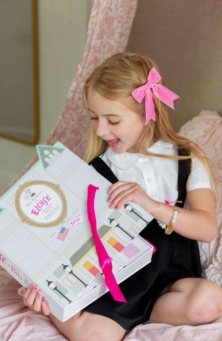 Bits & Bows Eloise Velvet Hair Bow Barrette Set, Alternate, color, Pink And Hot Pink