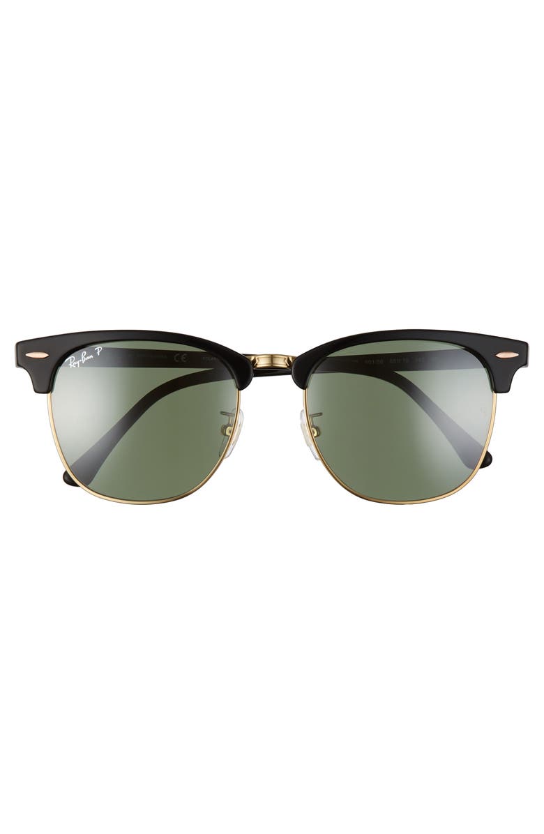 Ray-Ban Clubmaster 55mm Polarized Sunglasses, Alternate, color, Black