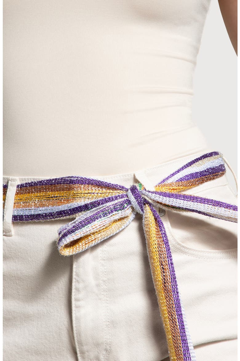 Stripe Shimmer Scarf, Alternate, color, YELLOW MULTI