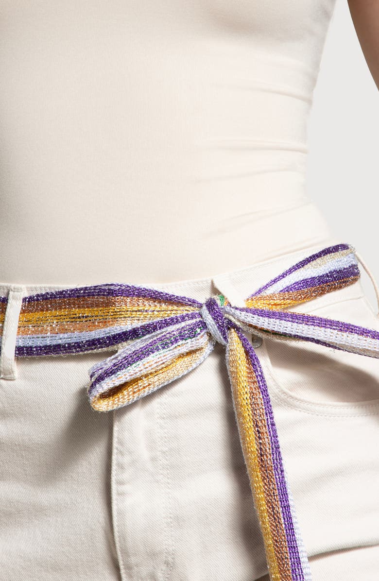 SAACHI Stripe Shimmer Scarf, Alternate, color, Yellow Multi