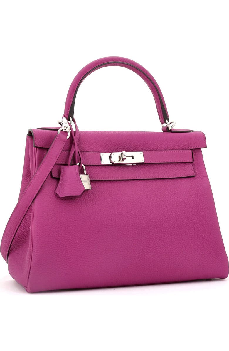 Pre-Owned Hermes Kelly Handbag Pink Togo with Palladium Hardware 28, Alternate, color, Rose Pourpre