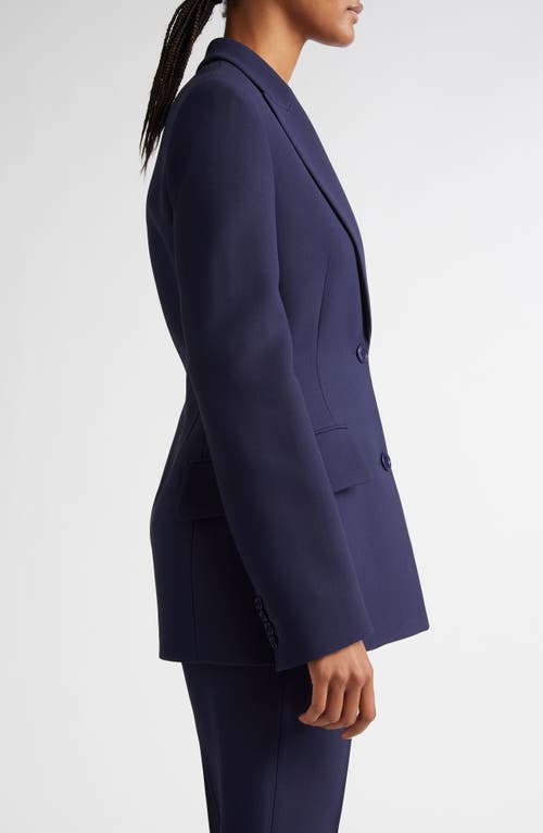 Shop Michael Kors Collection Sculpted Crepe Blazer In Maritime