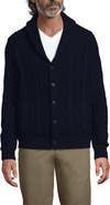 Lands
 End Cotton Blend Cable Shawl Cardigan Sweater