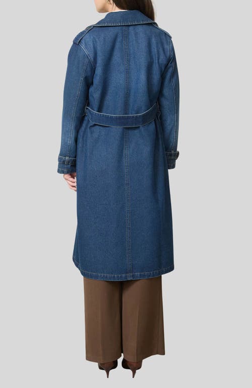 Blu Pepper Double Breasted Denim Coat In Blue
