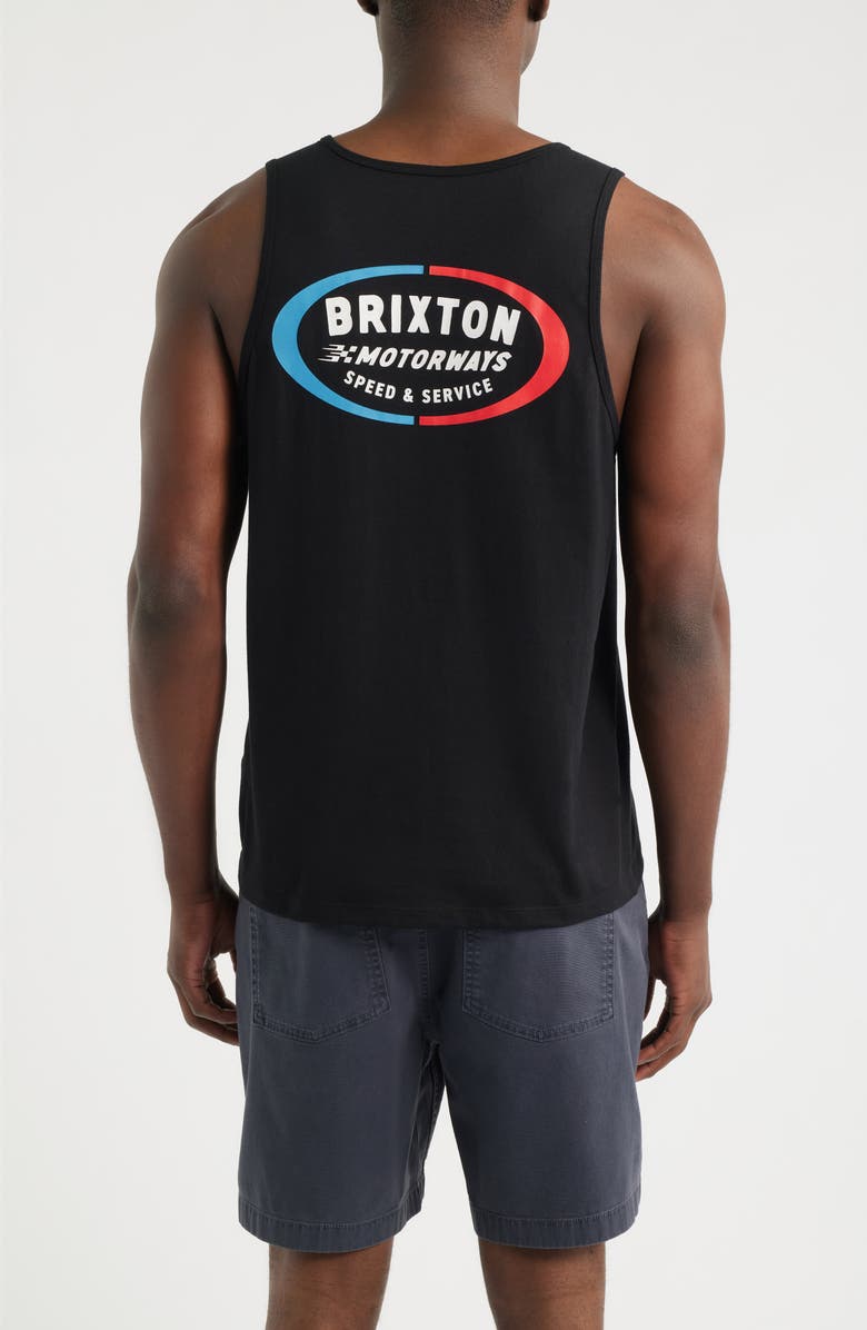 Brixton Rhett Logo Graphic Tank, Alternate, color, Black