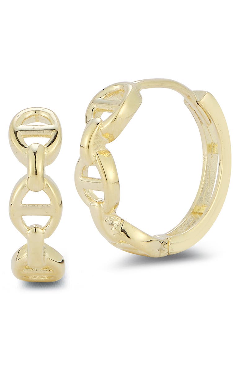 Ember Fine Jewelry 14K Yellow Gold Chain Huggie Hoop Earrings, Main, color,