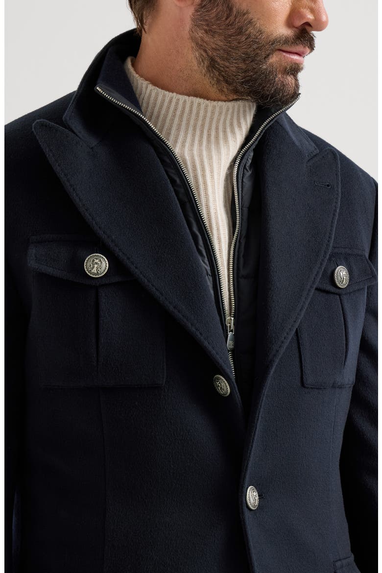 Virgin Wool Beaver Cloth Outerwear Blazer With Thermore®-padded Detachable Vest, Alternate, color, Navy Blue