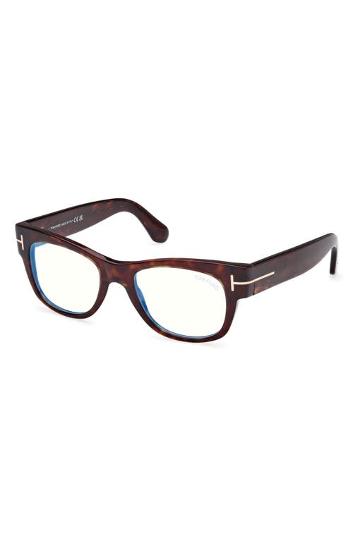 TOM FORD TOM FORD 52MM ROUND BLUE LIGHT BLOCKING OPTICAL GLASSES 